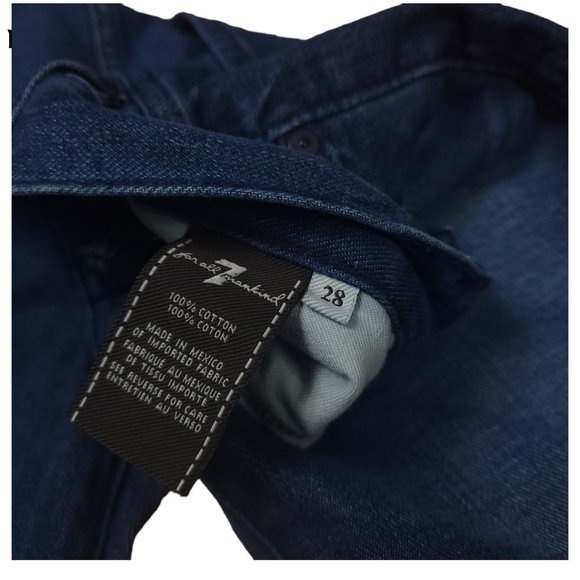 7 For All Mankind Standard Men's Jeans Size 28x34 Blue Denim Low Rise Buttons - Picture 8 of 9
